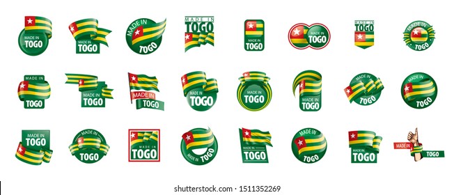 togo flag, vector illustration on a white background.