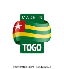 togo flag, vector illustration on a white background.