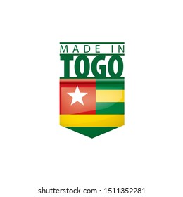 togo flag, vector illustration on a white background.