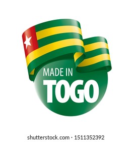 togo flag, vector illustration on a white background.