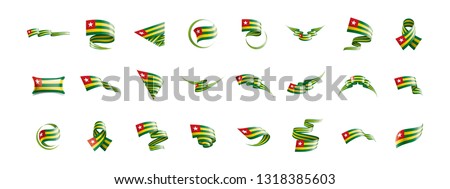 togo flag, vector illustration on a white background.
