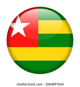 Togo Flag Vector Round Icon - Illustration
