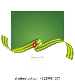 Togo flag vector. World flags and ribbons. Togolese flag ribbon on abstract color background