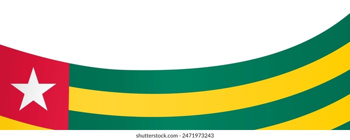 Togo-Flaggen-Welle isoliert auf PNG oder transparenter Hintergrund-Vektorillustration. 