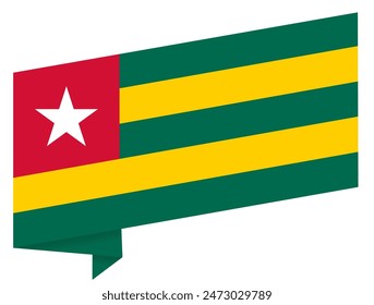 Togo flag wave isolated on png or transparent background vector illustration. 