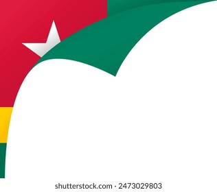 Togo flag wave isolated on png or transparent background vector illustration. 