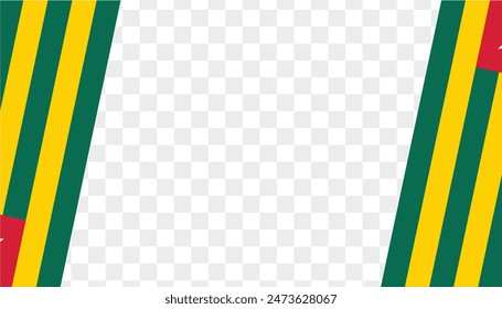 Togo flag wave isolated on png or transparent background vector illustration. 