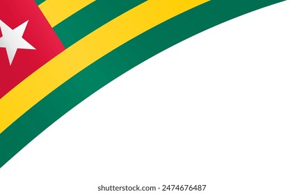 Onda de la bandera de Togo aislada en png o Ilustración vectorial de fondo transparente. 