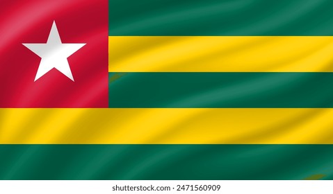 Togo flag waving. Background. Vector