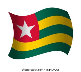 togo flag waving in the wind