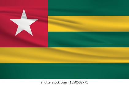Togo flag waving with wind effect