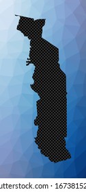 Mapa geométrico de Togo. Forma de galería de símbolos de Togo en estilo de polos bajos. Auténtica ilustración vectorial de país.
