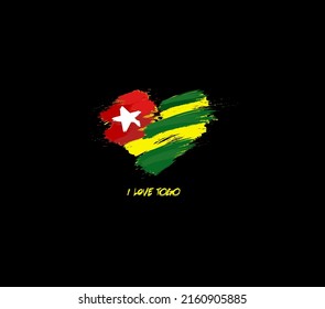 Togo grunge flag heart