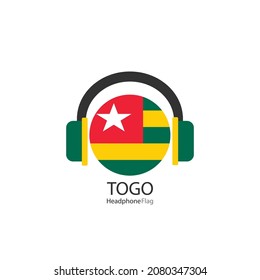 Togo headphone flag vector on white background.