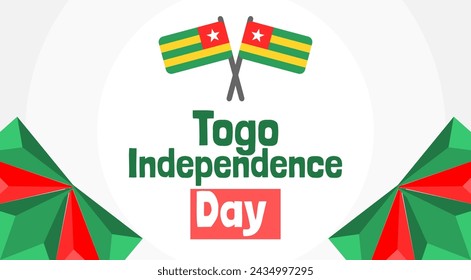 Togo independence day celebration banner with flag and map vector