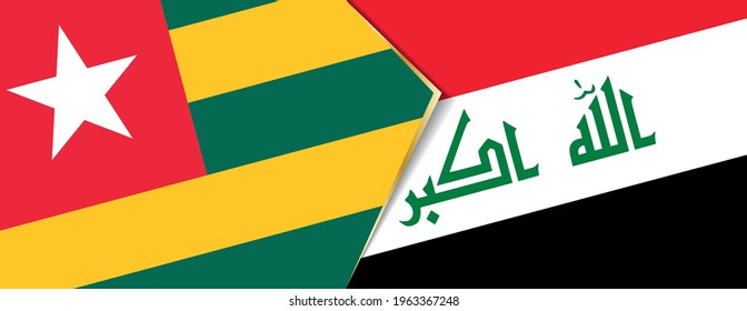 Banderas del Togo y el Iraq, dos banderas vectoriales símbolo de relación o enfrentamiento.