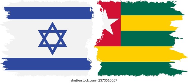 Togo and Israel grunge flags connection, vector