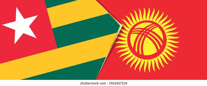 Banderas de Togo y Kirguistán, dos banderas vectoriales símbolo de relación o enfrentamiento.