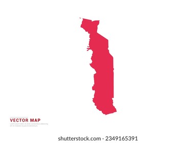 Togo Map - abstract style red isolated on white background for infographic, design vector.