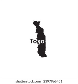 Togo map and black letters design on white background