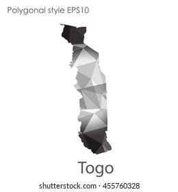 Togo map in geometric polygonal style.Abstract gems triangle,modern design background.Vector Illustration EPS10.