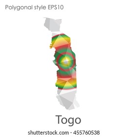 Togo map in geometric polygonal style.Abstract gems triangle,modern design background.Vector Illustration EPS10.