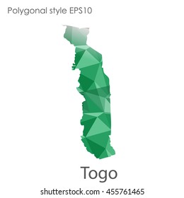 Togo map in geometric polygonal style.Abstract gems triangle,modern design background.Vector Illustration EPS10.