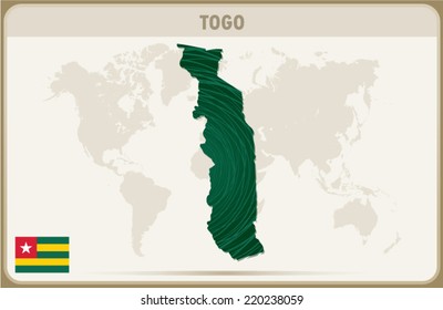 TOGO map graphic, Vector.