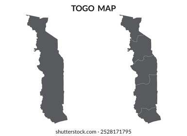 Togo map. Map of Togo in grey set