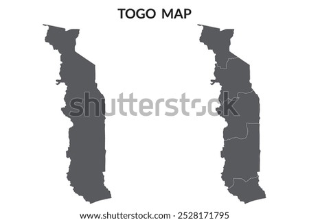 Togo map. Map of Togo in grey set