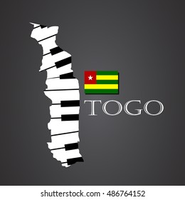 togo map logo made from piano