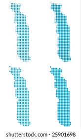 Togo map mosaic set. Isolated on white background.