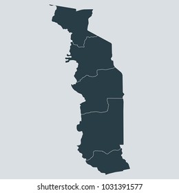 Togo map on gray background vector, Togo Map Outline Shape Gray on White Vector Illustration,
High detailed Gray illustration map Togo.