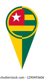 Togo map pointer pin icon location flag marker
