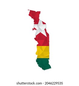 Togo map in polygonal style on white background. Vector illustration eps 10.