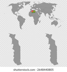 Togo Map Set mit Weltlage.