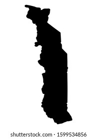Togo Map Silhouette Vector illustration eps 10