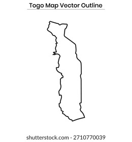 Togo Map Vector Outline Editable Country Silhouette