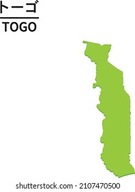 TOGO-Karte. Weltkarte Land, Vektorgrafik. Text bedeutet TOGO"