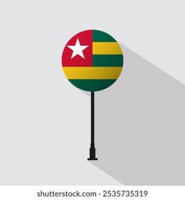 Togo National Circle Sign Flag Vector Illustration