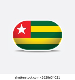 Togo national flag button vector