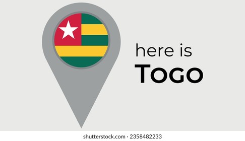 Togo national flag map marker pin icon illustration