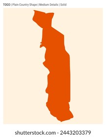 In: Togo Plain Country Map. Mittlere Details. Solider Stil. Die Form von Togo. Vektorgrafik.
