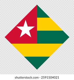 Togo rhombus flag. Vector illustration.