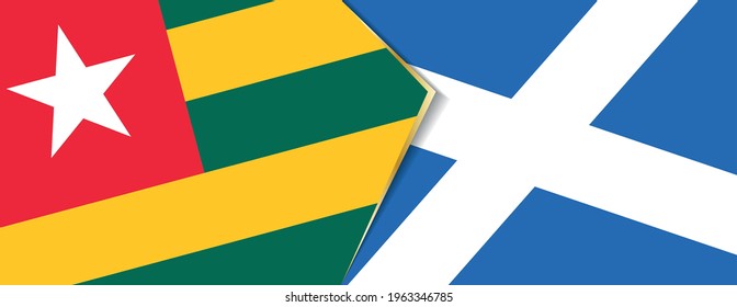 Togo and Scotland flags, two vector flags symbol of relationship or confrontation.