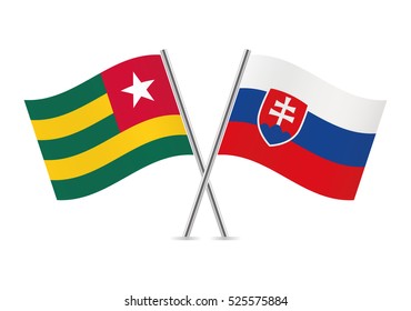 Togo and Slovakia flags. Vector illustration.