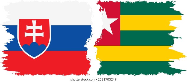 Conexión de banderas grunge de Togo y Eslovaquia, Vector