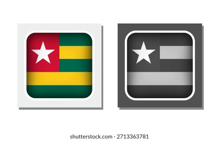 Ícone de Sinalizador Arredondado Quadrado do Togo