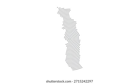 Togo Mapa de puntos de semitono estilizado con patrón circular concéntrico