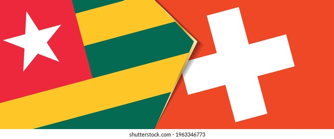 Togo and Switzerland flags, two vector flags symbol of relationship or confrontation.